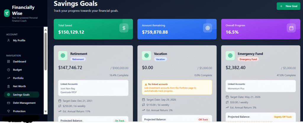 AI Budgeting App - Savings Goals AI Budgeting App - Savings Goals