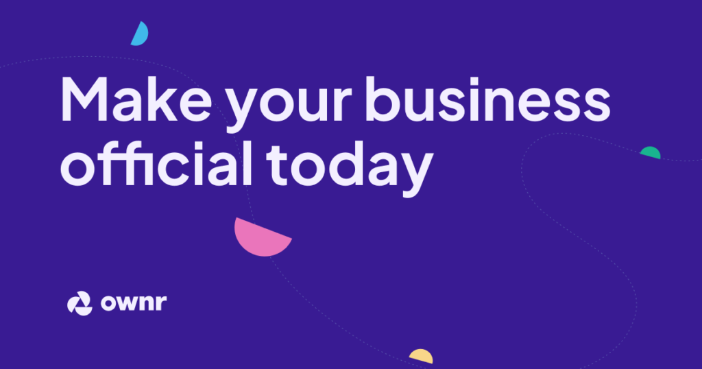 Ownr business registration